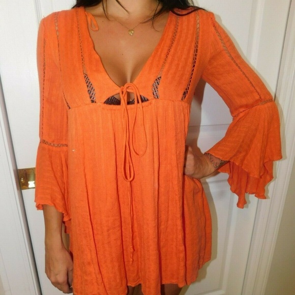 Free People Dresses & Skirts - FREE PEOPLE ROMEO MINI DRESS SIZE XS PEACH